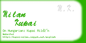 milan kupai business card